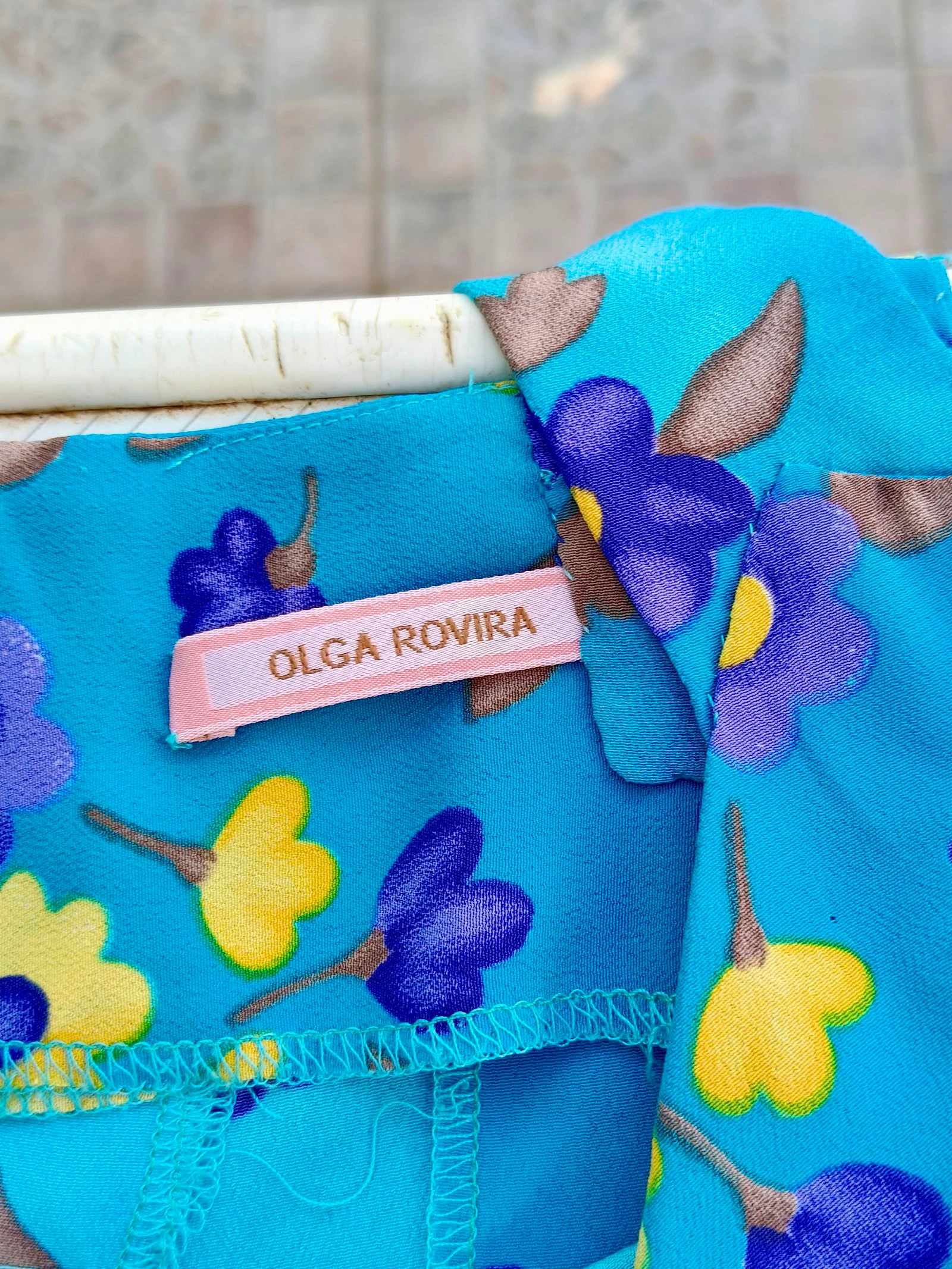 Robe fleurie vintage bleue – photo 10